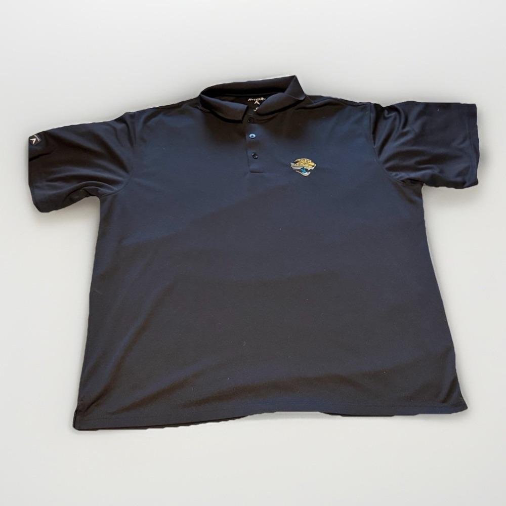 Antigua Jacksonville Jaguars Golf Polo Shirt Mens XXL Black NFL Performance